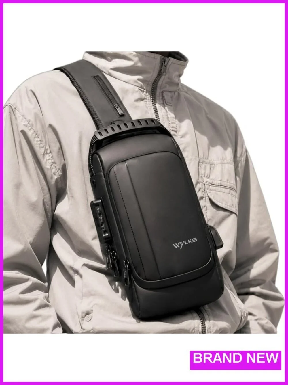 Anti Theft Sling Bag RFID Blocking Travel Crossbody Water Resistant Secure